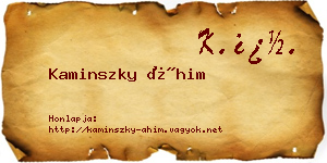 Kaminszky Áhim névjegykártya
